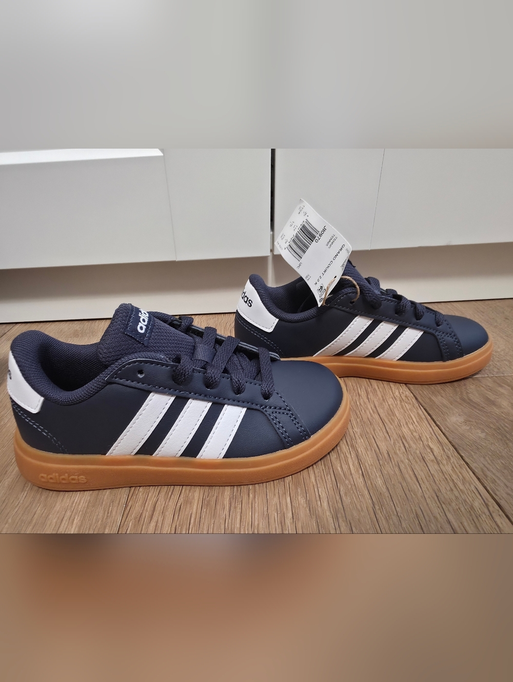 Adidas Kids Grand Court Lifestyle Navy and White Shoes 11.5k